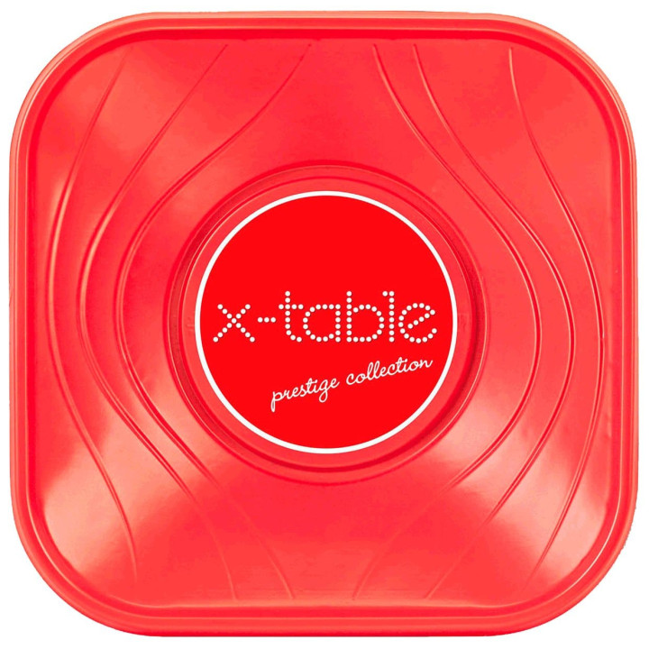 Plastic Bowl PP Square shape "X-Table" Red 18x18cm (8 Units) 