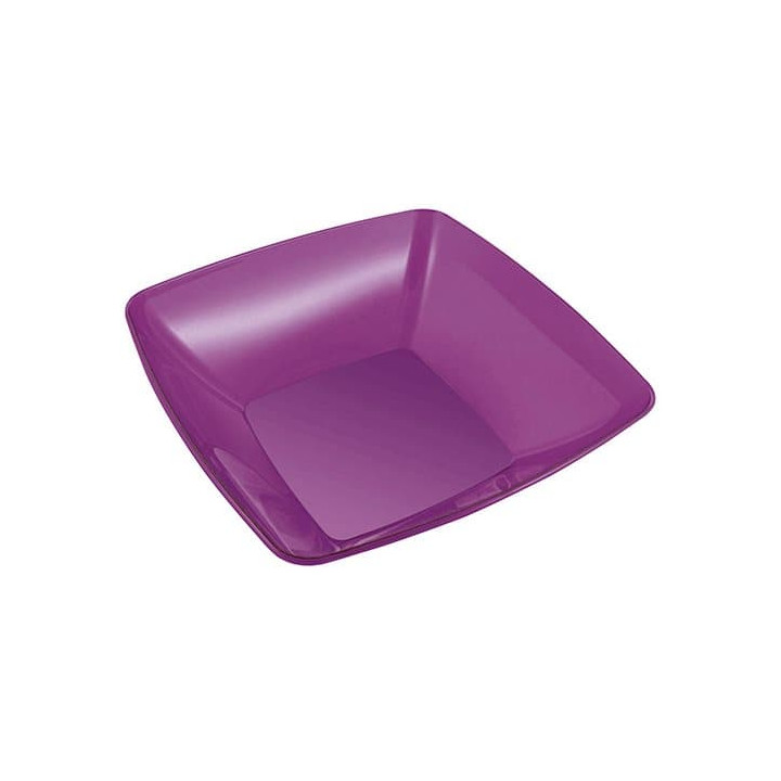 Plastic Bowl PS Crystal Hard Eggplant 3500ml 28x28cm (20 Units)
