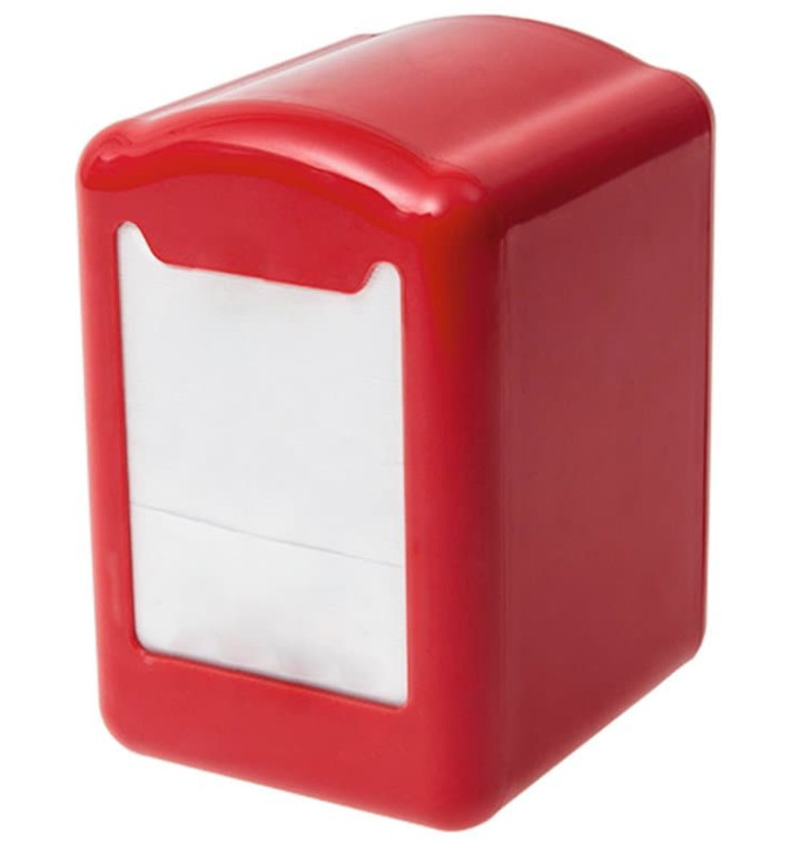 Napkin Plastic Dispenser "Miniservis" Red 17x17cm  (1 Unit)