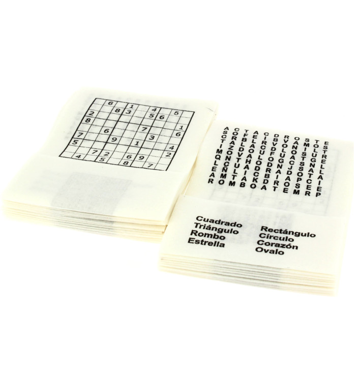 White Tissue Paper Dispenser Napkins "Phrases" 17x17cm (200 Units)