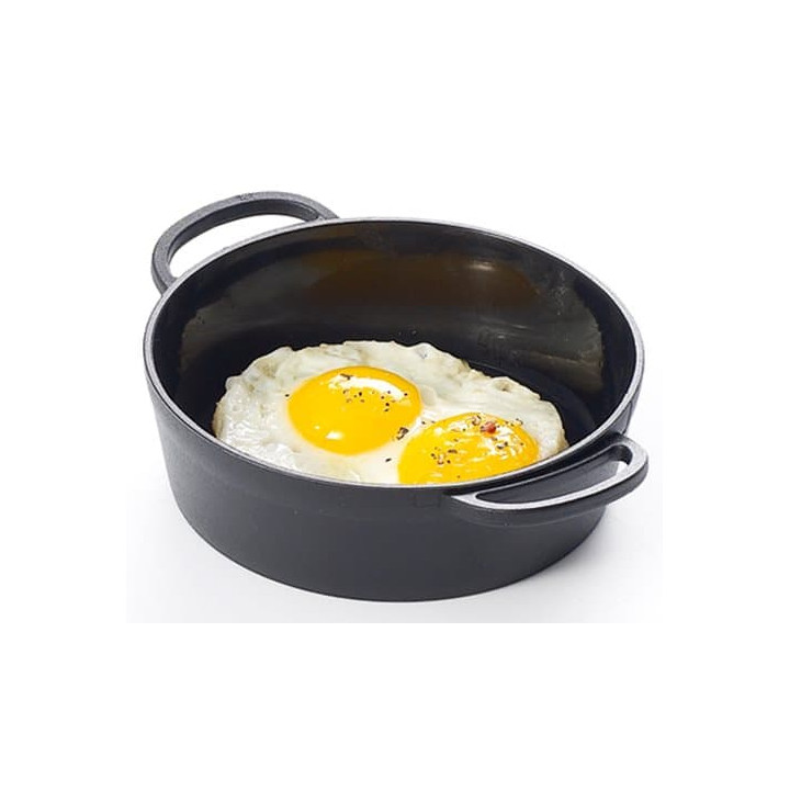 Serving Mini Paella Pan Tray PP Black 9cm (144 Units)