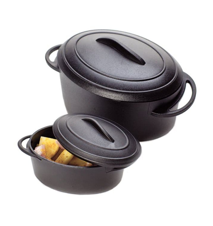 Serving Pot Tray with Lid PP Black 80ml (144 Units)