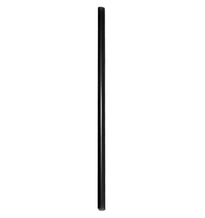 Plastic Straw for Frappé PS Straight Black Ø0,8cm 25cm (1000 Units)