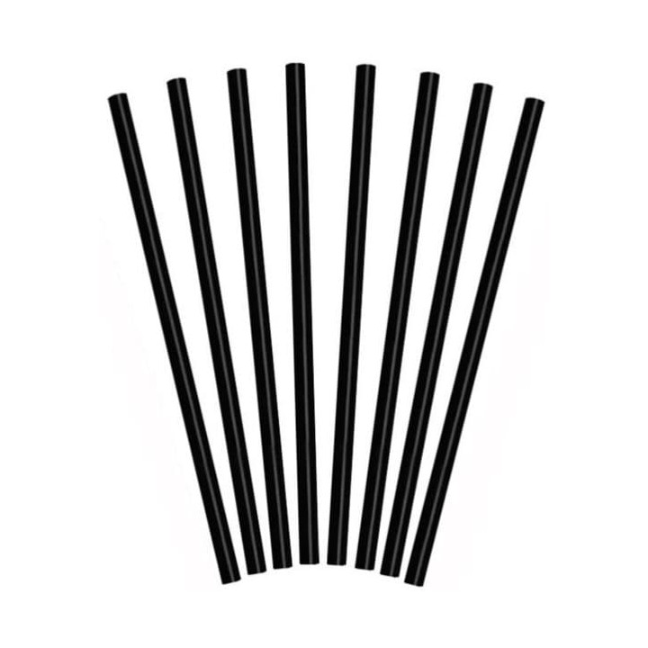 Plastic Straw for Frappé PS Straight Black Ø0,8cm 25cm (1000 Units)