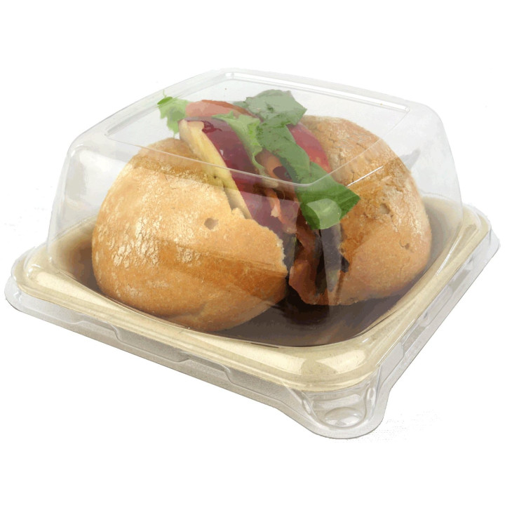 Plastic Lid for Sugarcane Food Container 13x13x5cm (300 Units)