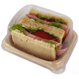 Plastic Lid for Sugarcane Baguette Container 14x11x5cm (75 Units)  