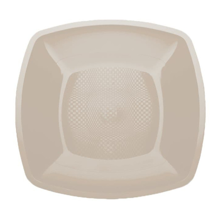 Plastic Plate Flat Beige Square shape PP 18 cm (300 Units)