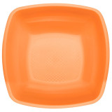 Plastic Plate Deep Orange Square shape PP 18 cm (25 Units) 