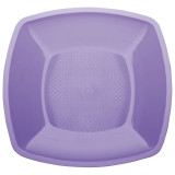 Plastic Plate Flat Lilac Square shape PP 18 cm (25 Units) 