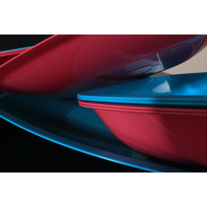 Plastic Plate Flat Red Square shape PS 23 cm (300 Units)