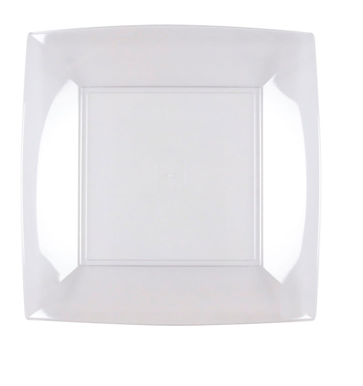 Plastic Plate Flat Clear "Nice" PS 23 cm (300 Units)