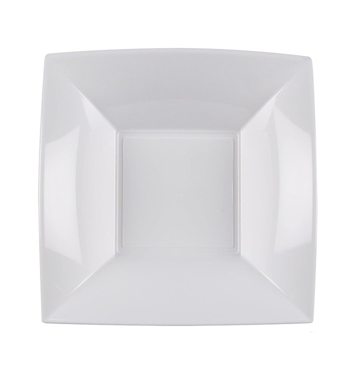 Plastic Plate Deep White "Nice" PP 18 cm (25 Units) 