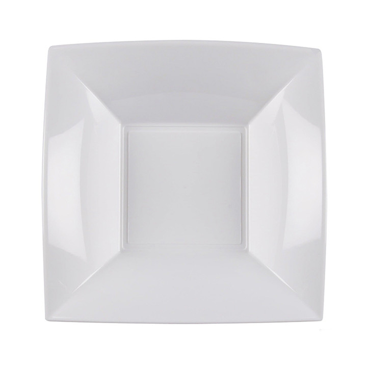 Plastic Plate Deep White "Nice" PP 18 cm (25 Units) 