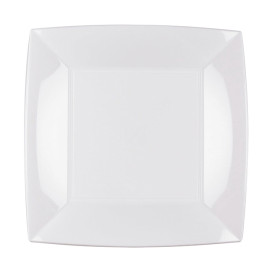 Plastic Plate Flat White "Nice" PP 23 cm (25 Units) 