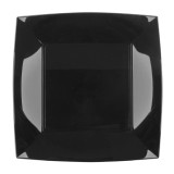 Plastic Plate Flat Black "Nice" PP 23 cm (25 Units) 