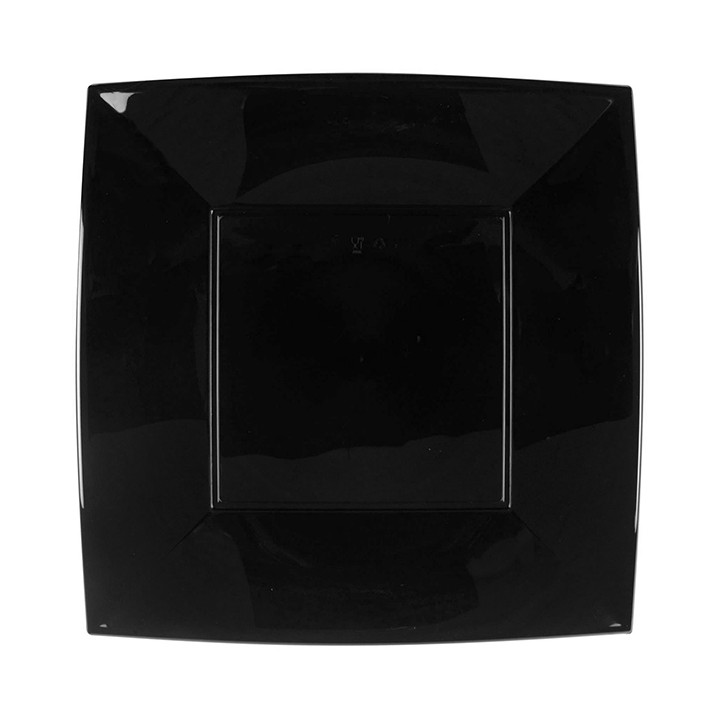 Plastic Plate Flat Black "Nice" PP 29 cm (12 Units) 