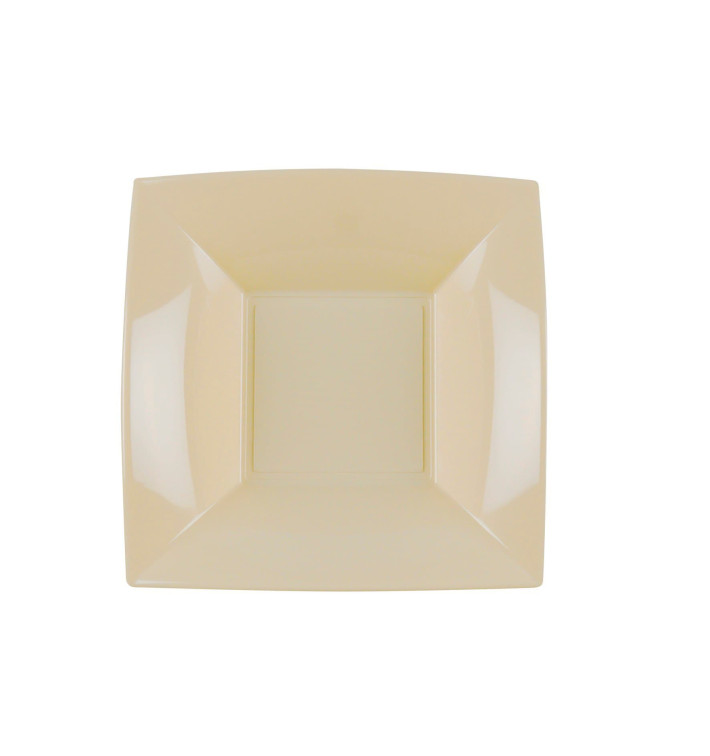 Plastic Plate Deep Cream "Nice" PP 18cm (300 Units)