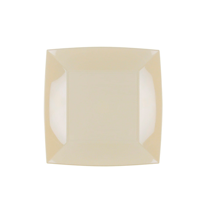 Plato de Plastico Flat Cream "Nice" PP 180mm (25 Units)