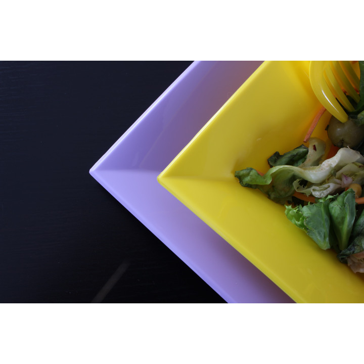 Plastic Plate Flat Lilac "Nice" PP 18 cm (25 Units) 