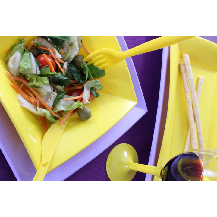 Plastic Plate Flat Lilac "Nice" PP 23 cm (25 Units) 