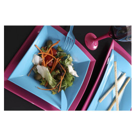 Plastic Plate Flat Fuchsia "Nice" PP 23 cm (300 Units)