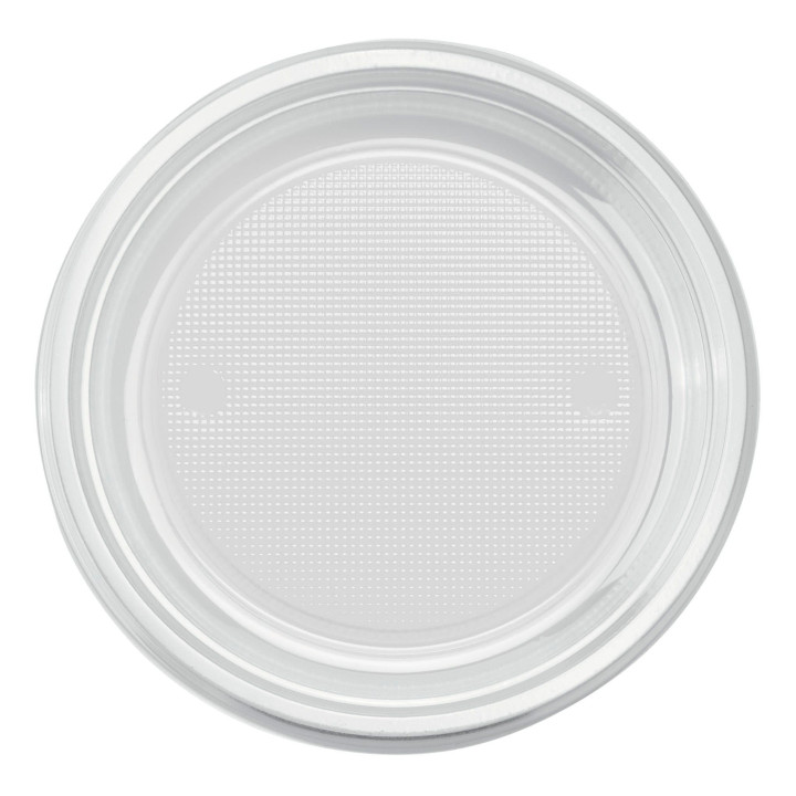 Plastic Plate PS Flat Clear Ø17 cm (50 Units) 