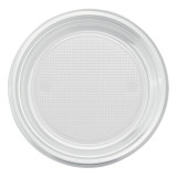 Plastic Plate PS Flat Clear Ø22 cm (30 Units) 