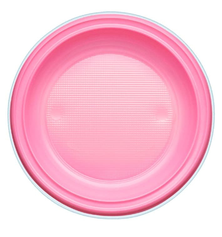 Plastic Plate PS Deep Pink Ø22 cm (600 Units)