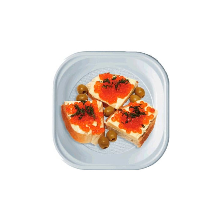 Plastic Plate PS PS Square shape White 20x20 cm (1000 Units)