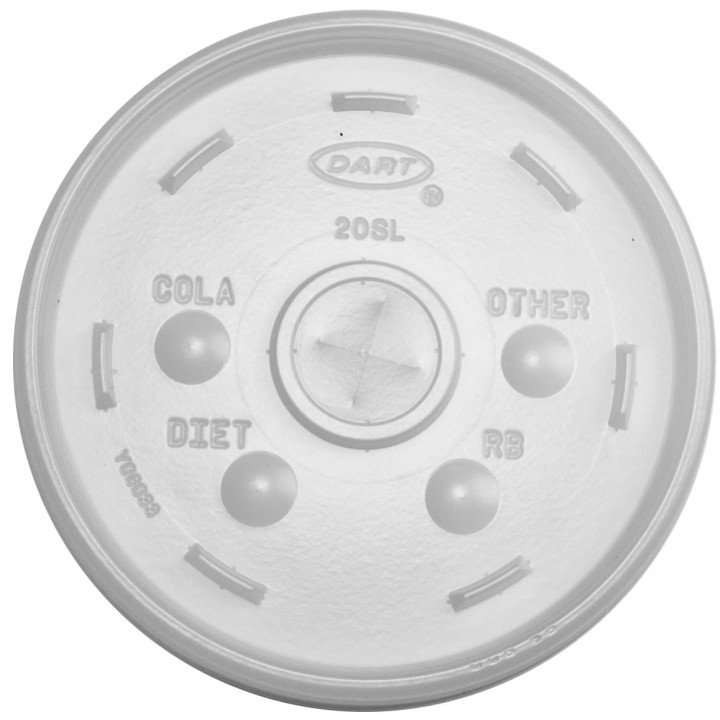 Plastic Lid with Straw Slot PS Translucent Ø11cm (100 Units)  