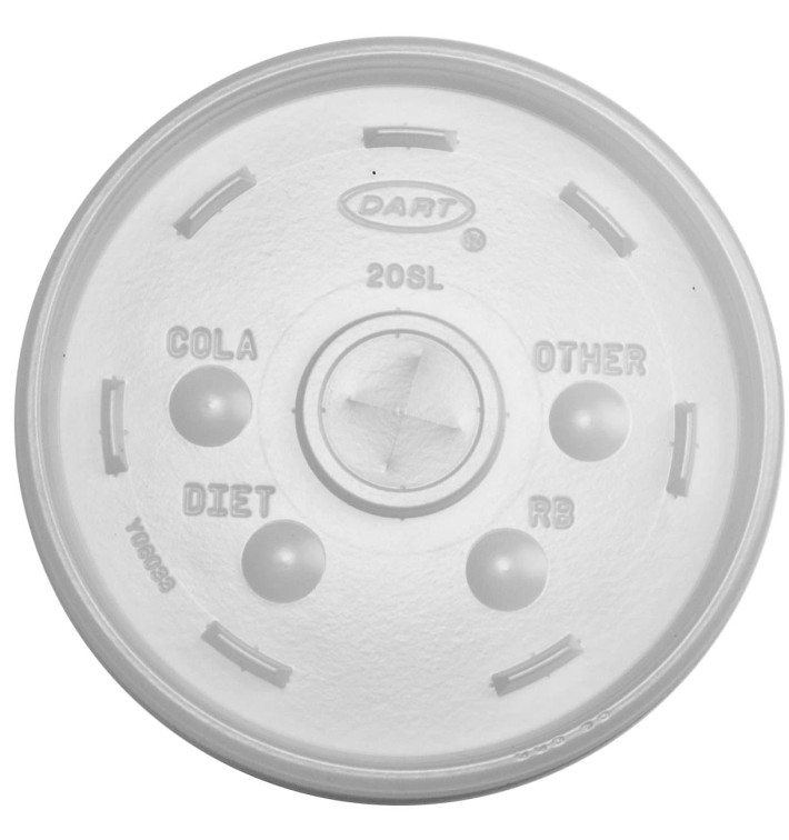 Plastic Lid with Straw Slot PS Translucent Ø11 cm (1000 Units)