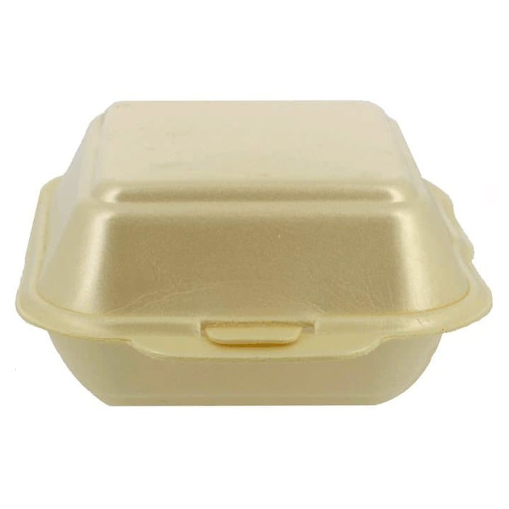 Foam Burger Boxes Take-Out Small size Champagne (500 Units)