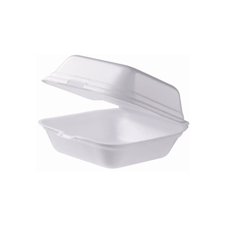 Foam Burger Boxes Take-Out Large size White (125 Units)