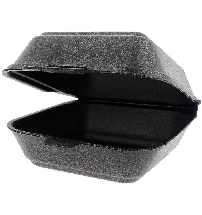 Foam Burger Boxes Take-Out Large size Black (125 Units)