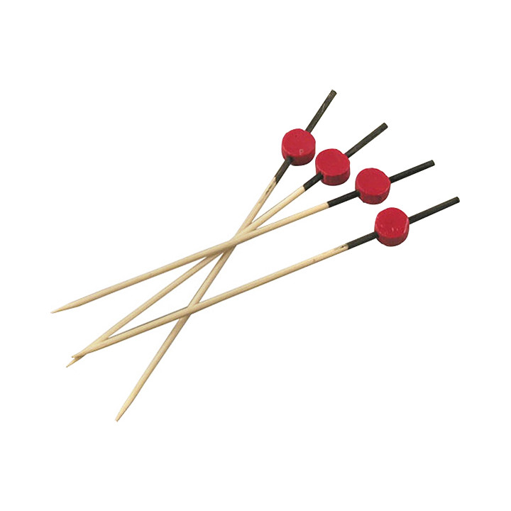 Bamboo Food Pick "Japan" Design Black and Red 12cm (200 Units)  