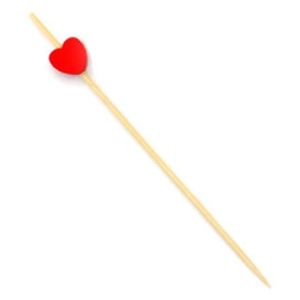 Wooden Food Pick Heart Design Red 12cm (5000 Units)