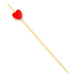 Wooden Food Pick Heart Design Red 12cm (200 Units)  