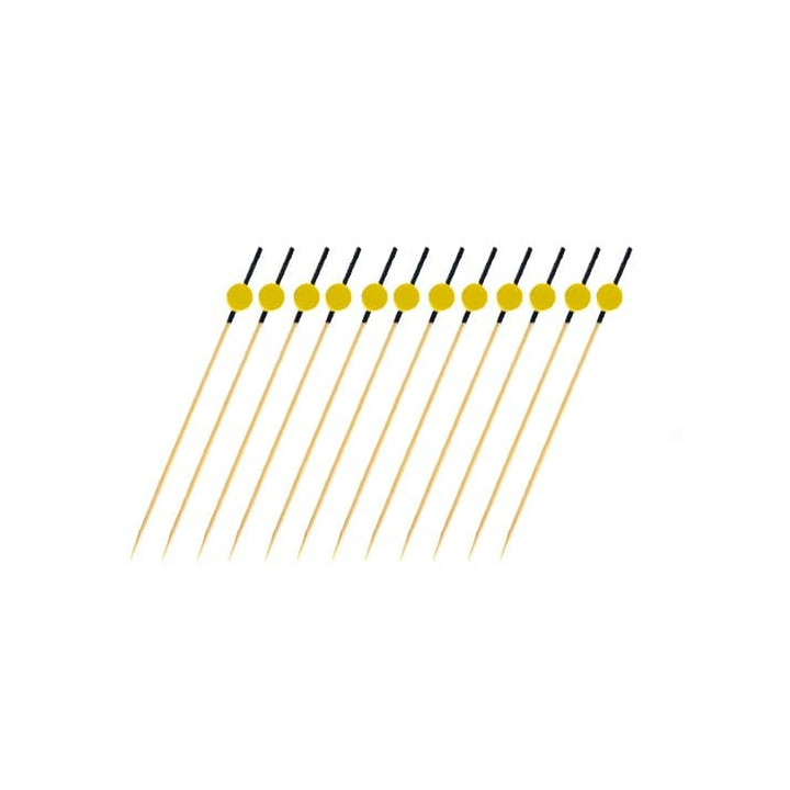 Bamboo Food Pick "Japan" Design Black and Yellow 12cm (5000 Units)