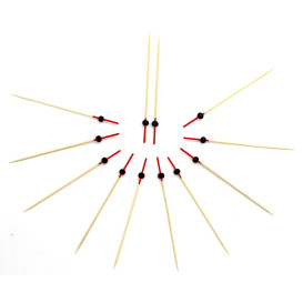 Bamboo Food Pick Ball Design Red and Black 12cm (200 Units)  
