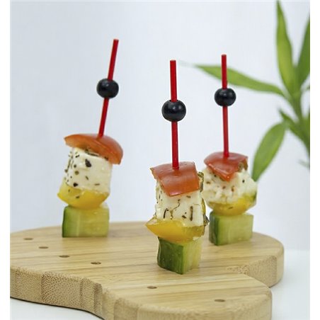Black and red bamboo skewer 7 cm B62B