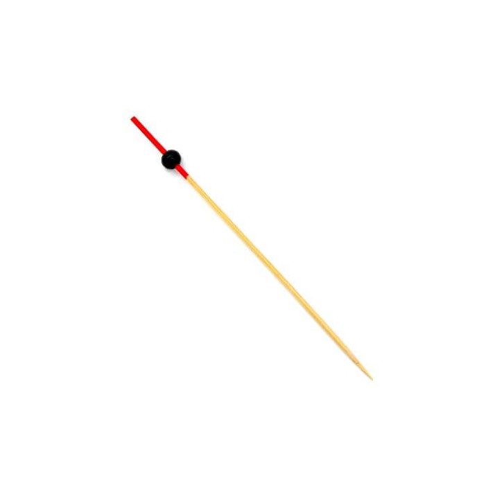 Bamboo Food Pick Ball Design Red and Black 12cm (5000 Units)