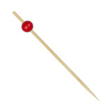 Bamboo Food Pick "Big Ball" Design Red 12cm (200 Units)  