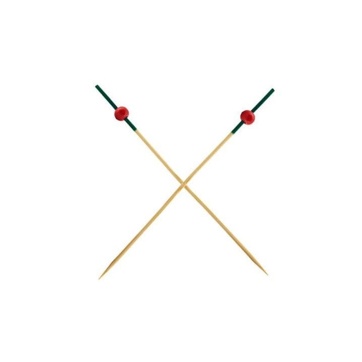 Bamboo Food Pick "Portugal" Design Green and Red 12cm (200 Units)  
