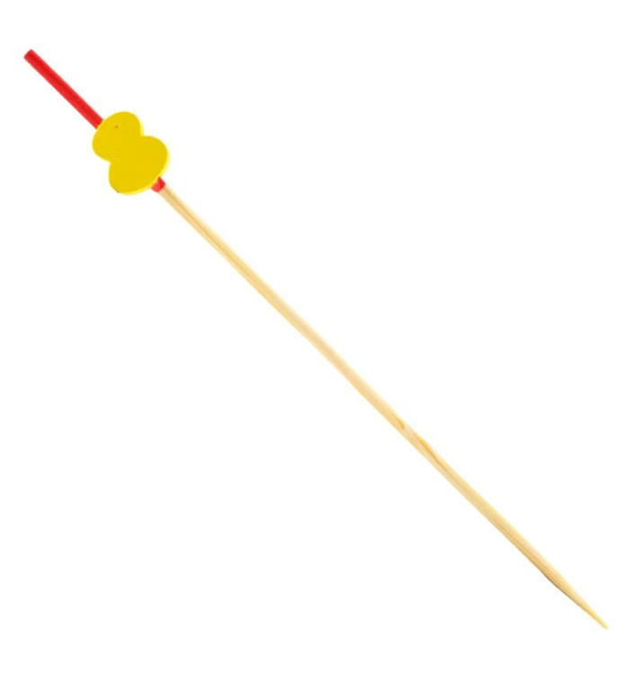Bamboo Food Pick "Guitarra" Design Yellow 12cm (200 Units)  