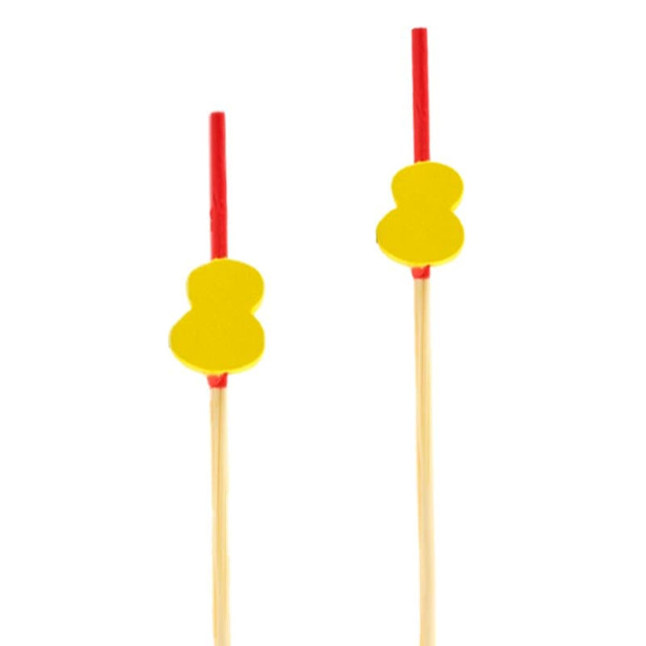 Bamboo Food Pick "Guitarra" Design Yellow 12cm (200 Units)  
