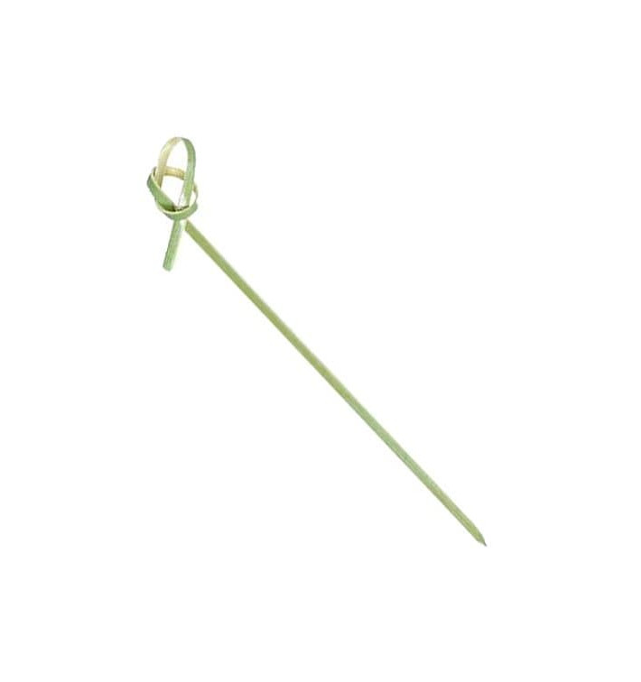 Bamboo Food Pick Bow Design Natural Green 18cm (200 Units)  