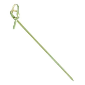 Bamboo Food Pick Bow Design Natural Green 18cm (5000 Units)
