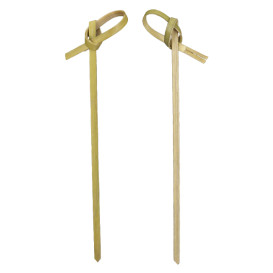 Bamboo Food Pick Bow Design Natural Green 12cm (5000 Units)