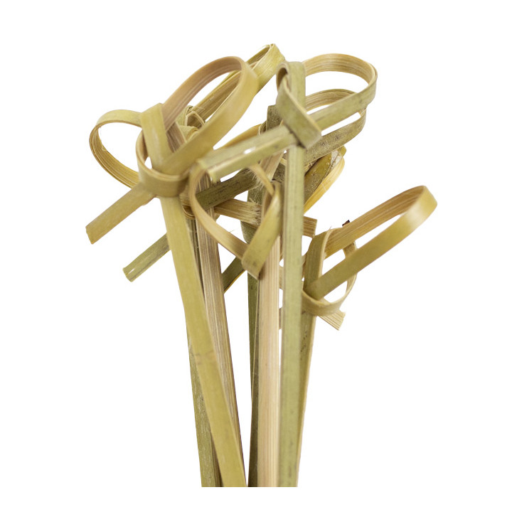 Bamboo Food Pick Bow Design Natural Green 12cm (5000 Units)