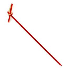 Bamboo Food Pick Bow Design Red 12cm (200 Units)  